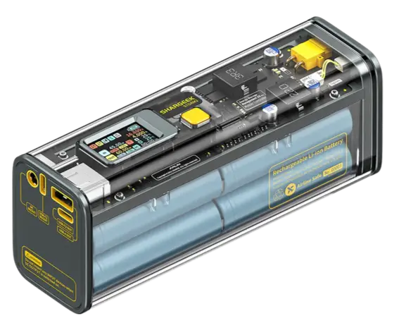 Shargeek 100: Transparent Power Bank Inside view